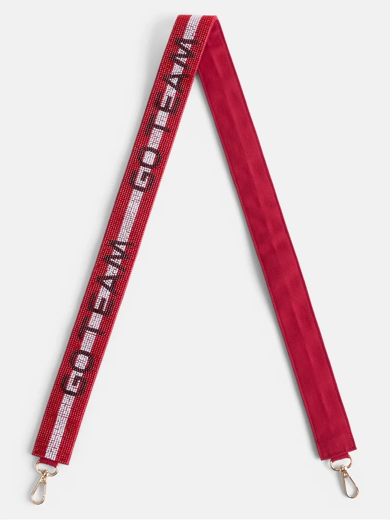 No Boundaries Women's Game Day Beaded Strap, Red | Walmart (US)