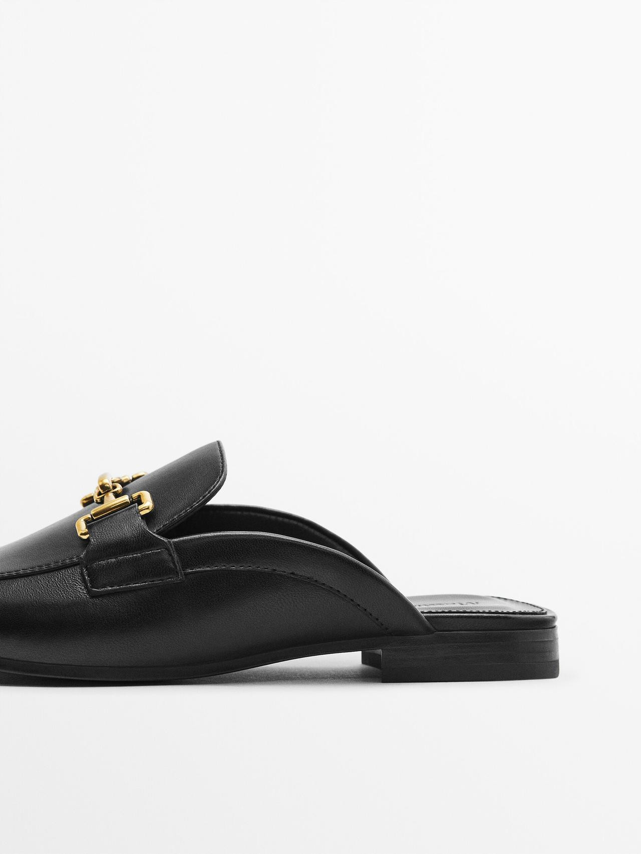 Leather mule loafers | Massimo Dutti US