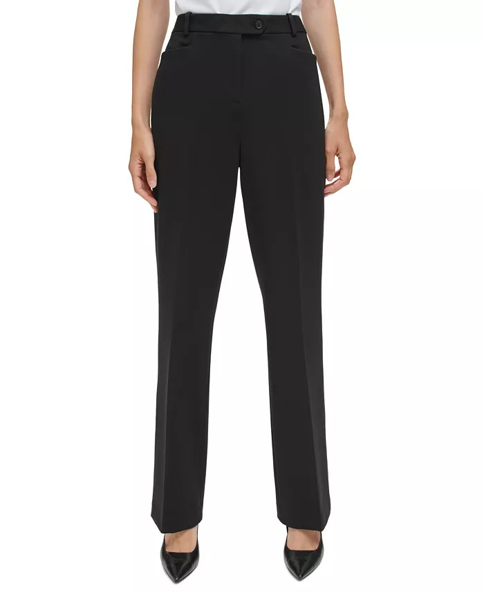 Calvin Klein Women's High-Rise Modern Fit Pants - Macy's | Macy's