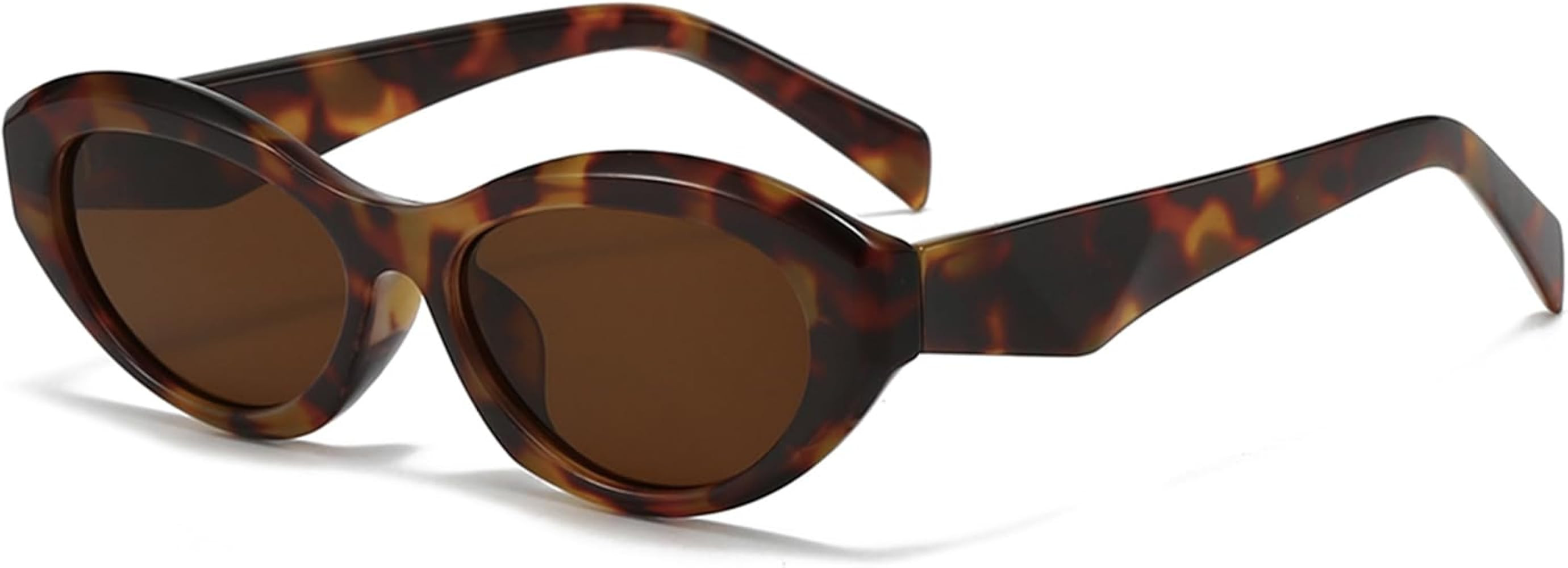 LJCZKA Retro Oval Sunglasses for Women Men, Trendy Cat Eye Sunglasses Narrow 90s Vintage Shades U... | Amazon (UK)