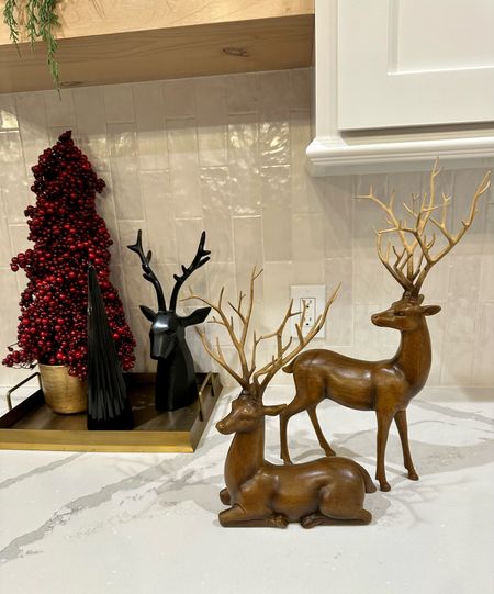 Reindeer figurines from Walmart! Spray paint them any color you want! 

#LTKSeasonal #LTKhome #LTKHoliday