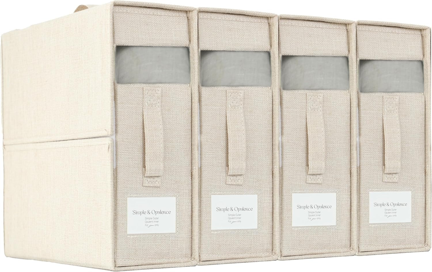 Simple&Opulence 4 Pack Bed Sheet Organizers and Storage, Linen Closet Organizers, Sheets Set Fold... | Amazon (US)