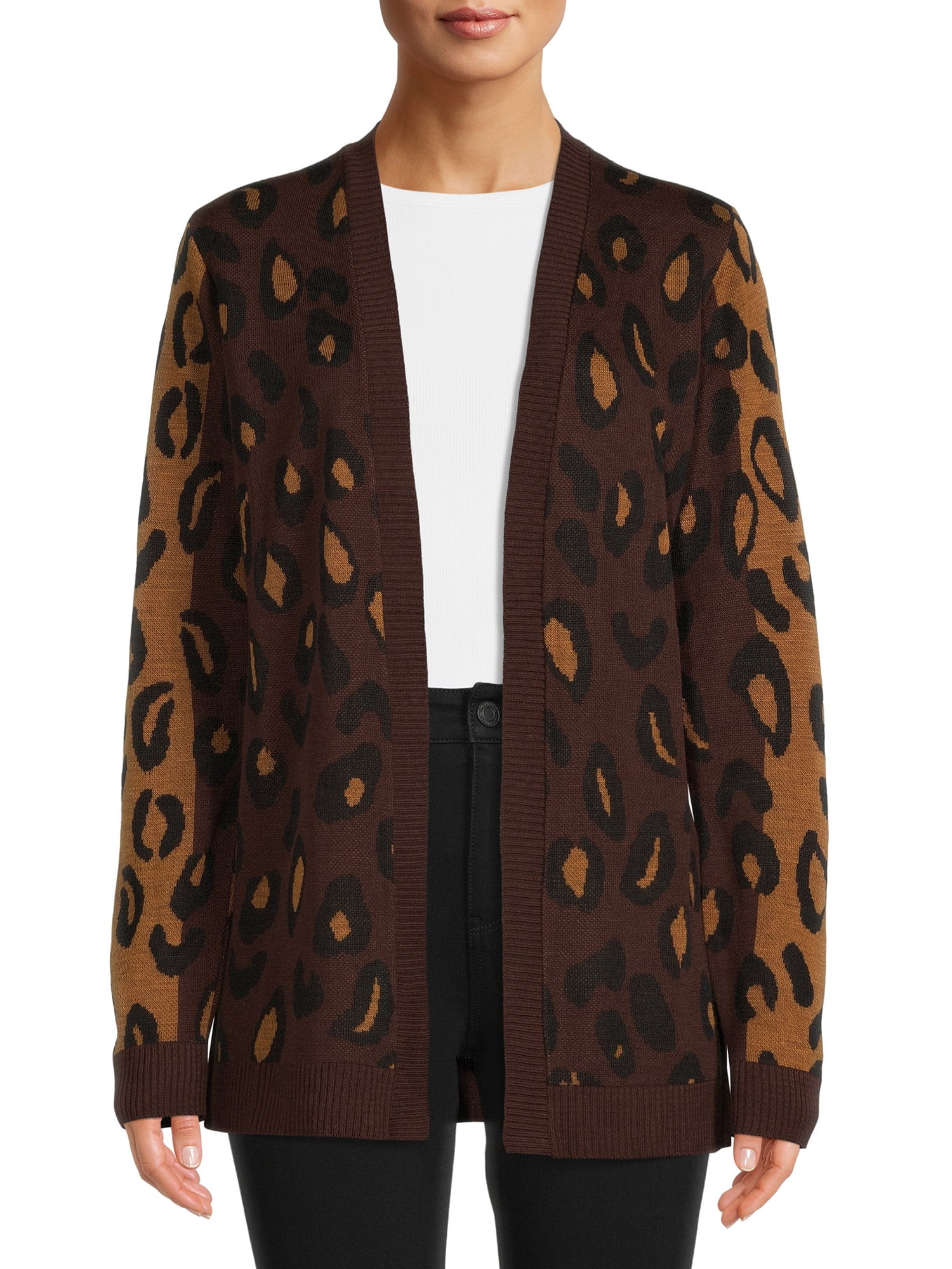 Time and Tru Women's Open Front Animal Cardigan | Walmart (US)