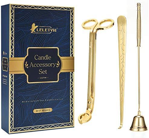 Amazon.com: LELETVN Elegant Gift Package Candle Accessory Set Candle Wick Trimmer Candle Snuffer ... | Amazon (US)