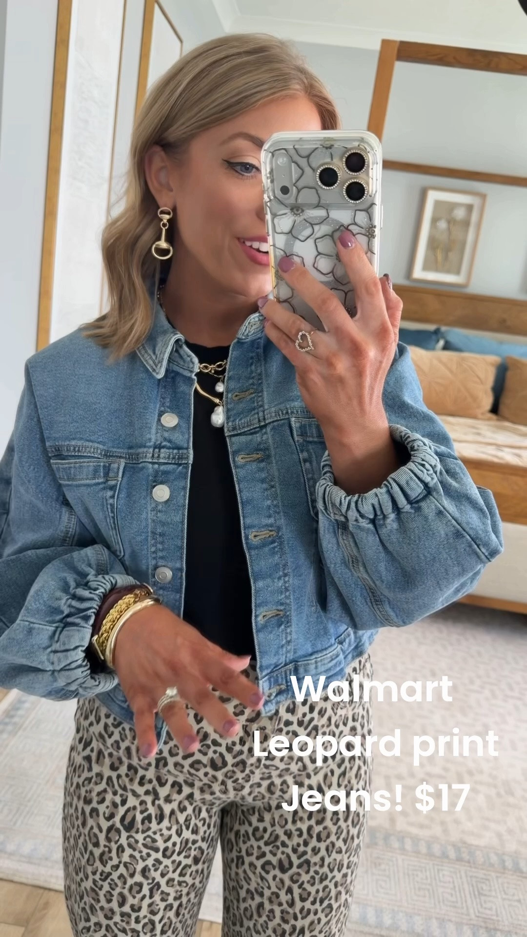 RUN to the Walmart girls section for these! 🐆🤎 These $17 leopard print jeans are technically girls’ jeans, but the fit is SO good and they definitely run large! Such a fun Walmart fashion find if you love leopard print for fall. 🙌🏼

For sizing reference, I’m 5’2” and normally a women’s size 2. I’m wearing the girls size 14 here and still have some extra room + plenty of stretch!

My best guess on sizing:
✨ Women’s 2 → Girls 14
✨ Women’s 4–6 → Girls 16
✨ Women’s 8–10 → Girls 18

I styled them with a black top, the cutest cropped denim jacket with statement sleeves, and neutral ankle boots. I LOVE how this entire look came together! Proof that some of the best Walmart fashion finds can be hiding in the girls section. 😍

#WalmartFashion #WalmartFinds #WalmartNewArrivals #WalmartStyle #WalmartOOTD #WalmartFashionFinds #LeopardPrint #LeopardJeans #FallFashion #FallOutfitIdeas #AffordableFashion #AffordableStyle #PetiteFashion #PetiteStyle #WalmartFallFashion #BudgetFashion

#LTKootd #LTKPetite