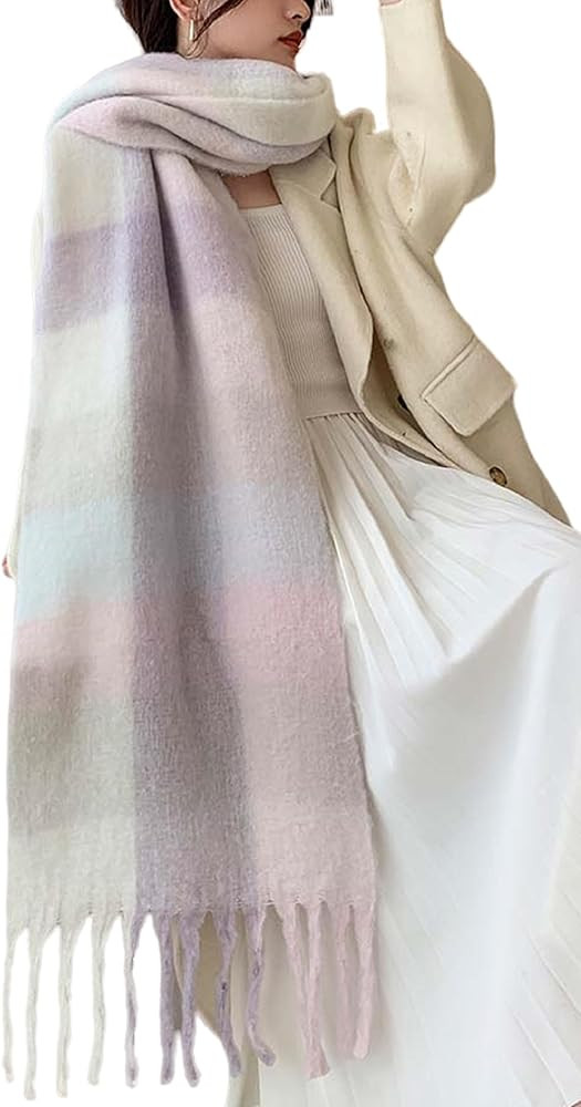 Wander Agio Winter Women Warm Scarf Long Shawl Large Scarves Cold Weather Thick Blanket Scarfs Co... | Amazon (US)