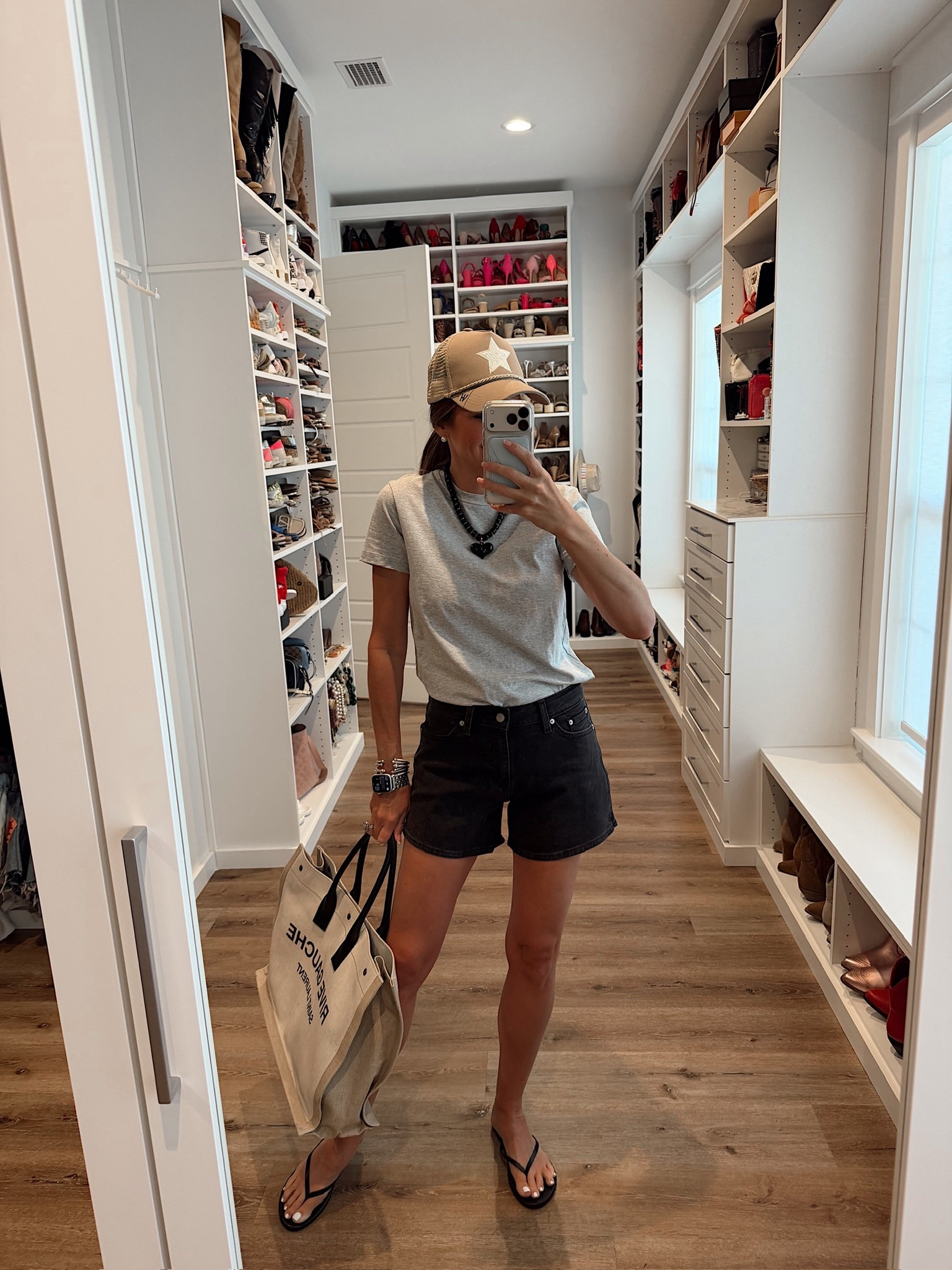 Today’s errand ootd! In an xs tee, size 26 shorts, necklace, hat and sandals all from Amazon - fits tts.

#LTKootd #LTKgrwm #LTKSeasonal