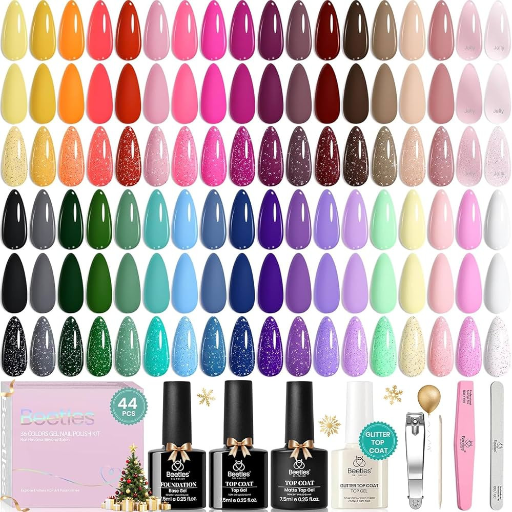 beetles Gel Polish Vivid Seasons - Spring Gel Nail Polish Set, 36 Colors Yellow Burgundy Purple P... | Amazon (US)