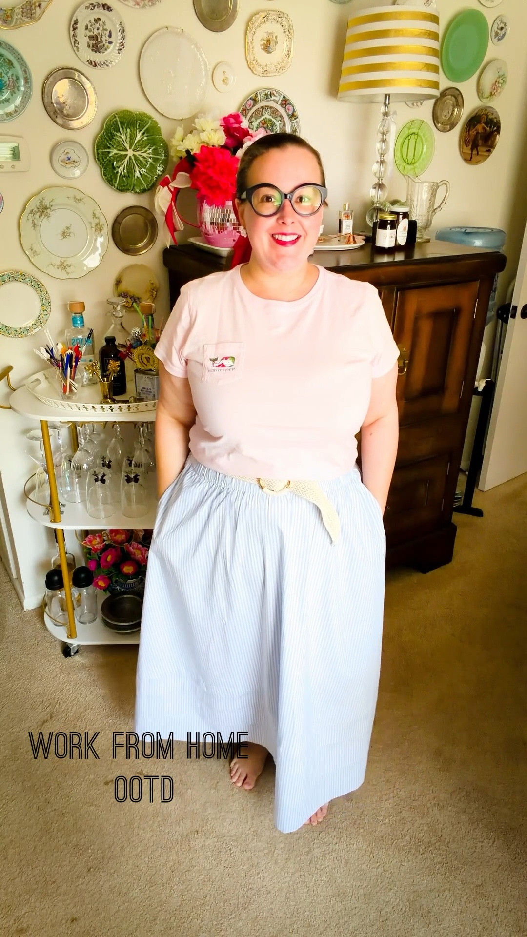 Working from home… but dressed like I might casually attend the Kentucky Derby at any moment. 🐎💻

Blue + white stripes, “Run for the Roses” tee, woven belt, and a hot pink bow because… why not feel a little fabulous while answering emails?

Hot take:
Getting dressed at home isn’t extra.
It’s energy.

And today’s energy?
Comfy. Cute. Slightly iconic. 💅

Shop this look if you also believe your 9–5 deserves a little main character moment. 

#LTKPlusSize #LTKootd #LTKWorkwear