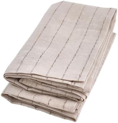 100% Linen Striped Hand Towels, 2-Pack 13x29 Inches - Thin Kitchen Tea Towel & Lightweight Reusab... | Amazon (US)