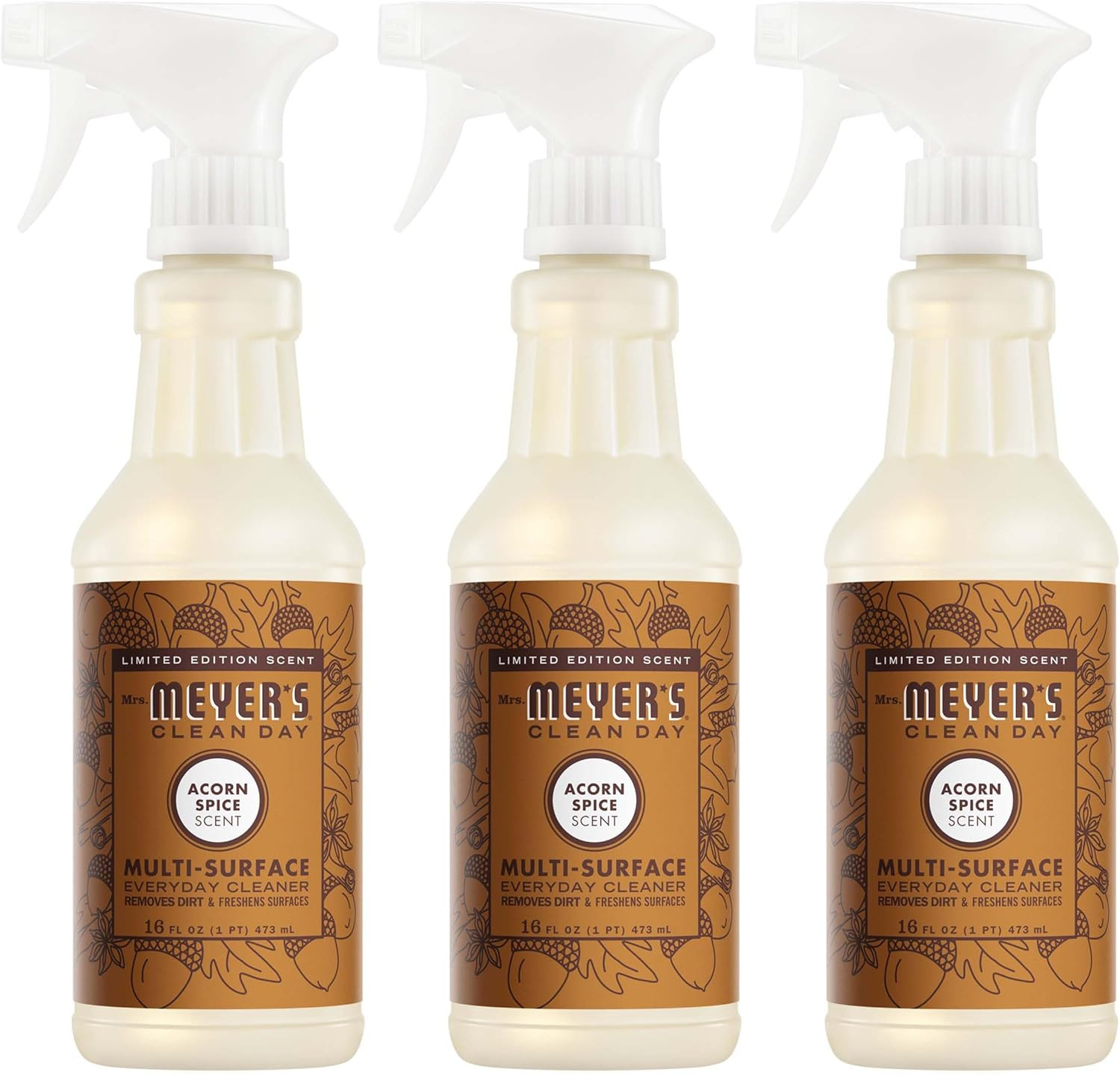 Mrs. Meyer's All-Purpose Cleaner Spray, Limited Edition Acorn Spice, 16 fl. oz - Pack of 3 | Amazon (US)