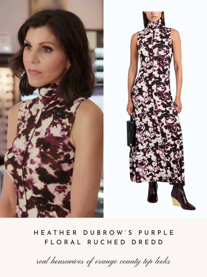 Heather Dubrow's Purple Floral Ruched Dress 

 