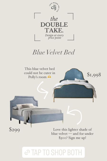 The Double Take: Blue Velvet Beds

Both are on sale today! 

#LTKFind #LTKfamily #LTKhome