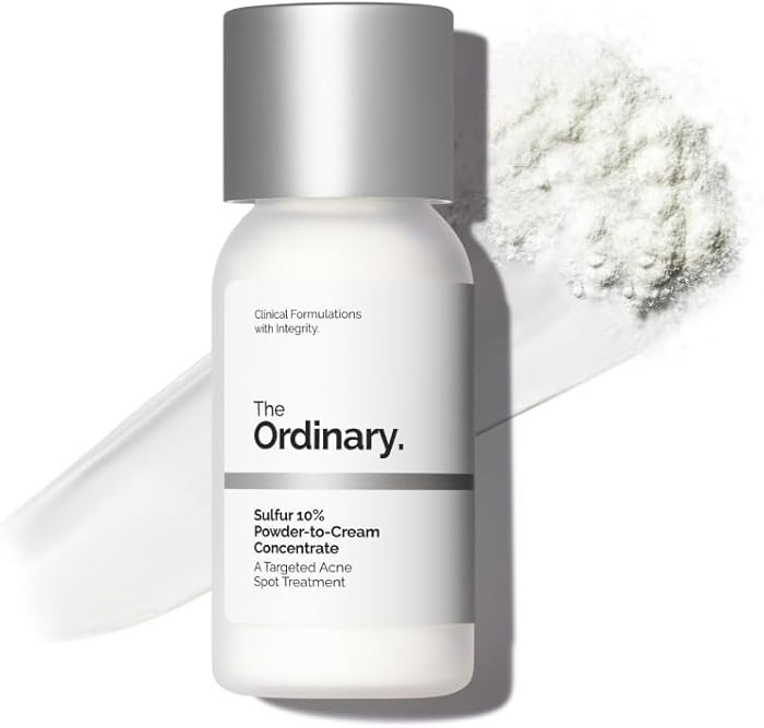 The Ordinary Sulfur 10% Powder-to-Cream Acne Spot Treatment Concentrate, Reduces Pimple Size and ... | Amazon (US)