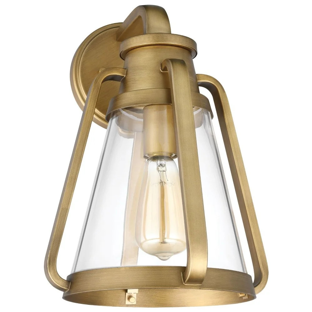 Nuvo Lighting Everett 1 Light Large Wall Sconce Natural Brass with Clear Glass | Walmart (US)