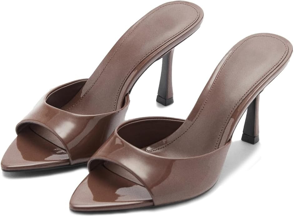 High Heel Mules for Women Pointed Open Toe Slip On Stiletto Pumps Backless Heeled Sandals Mules P... | Amazon (US)