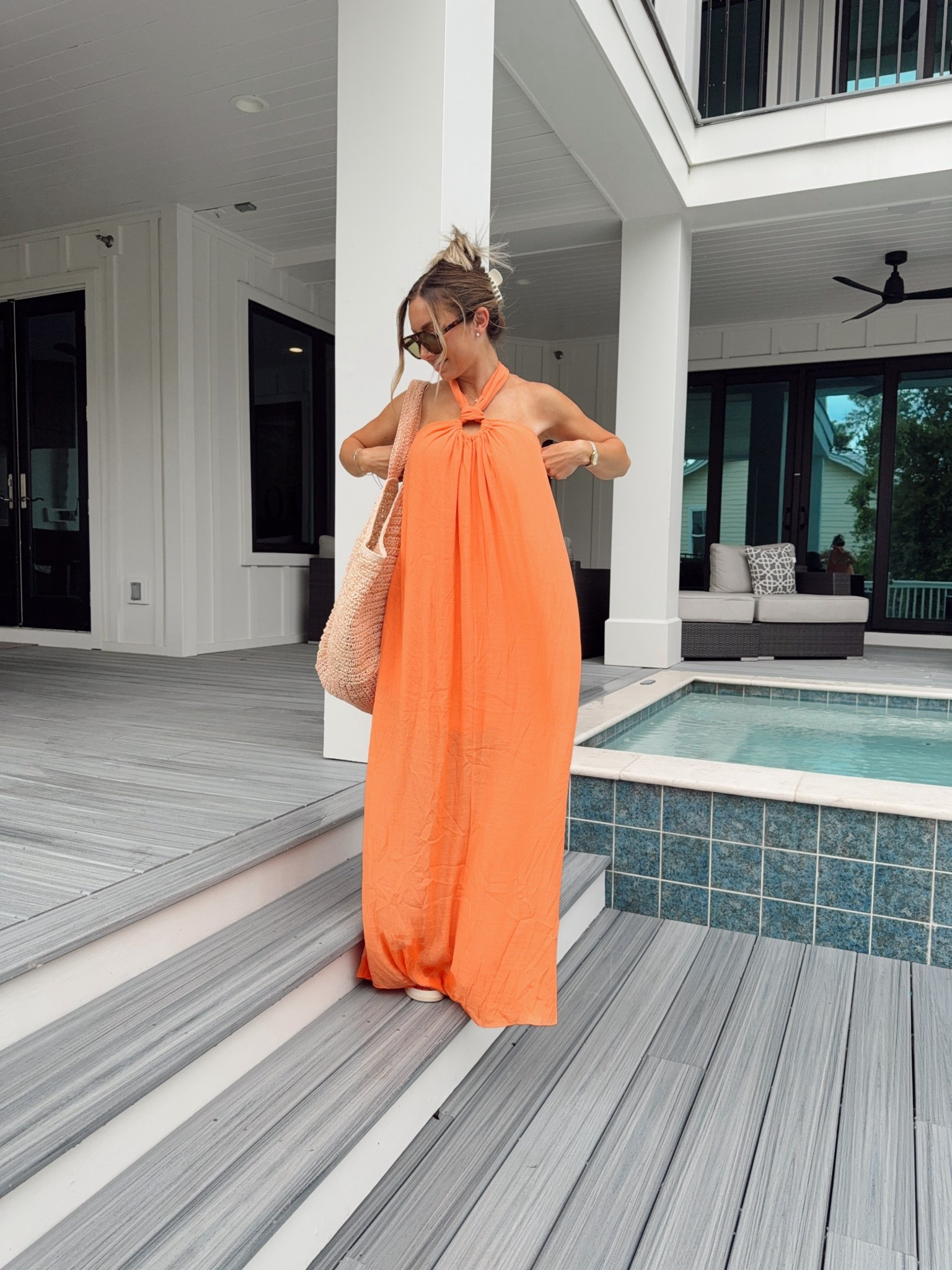 This pleated maxi is gorgeous for vacation! Wearing an XS 

#LTKSeasonal #LTKTravel #LTKFindsUnder100