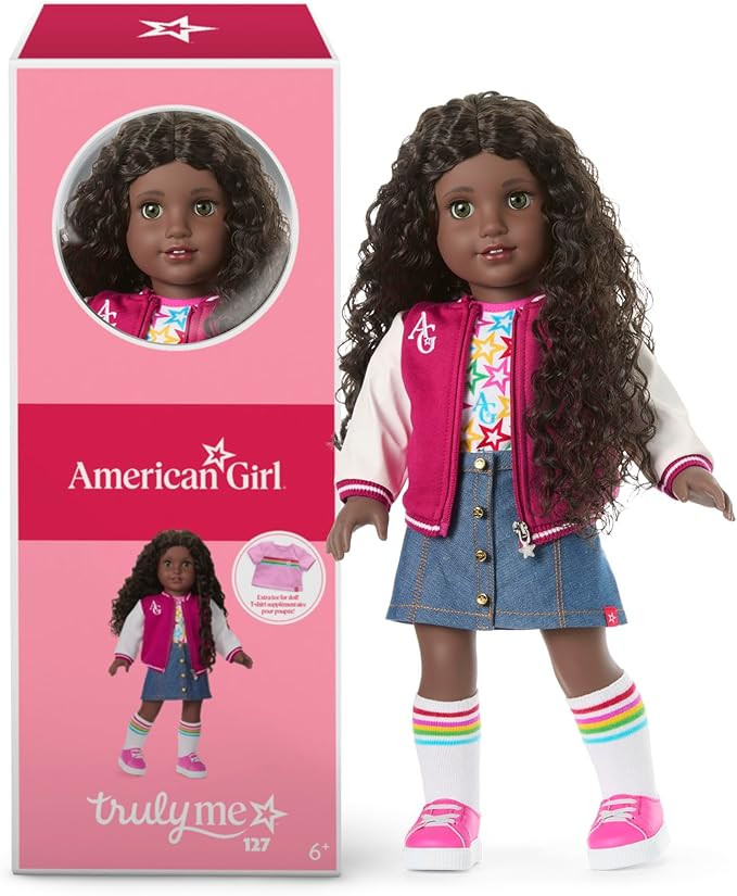 American Girl, Truly Me 18-inch Doll #127 with Hazel Eyes, Curly Dark-Brown Hair, Very Deep Skin,... | Amazon (US)