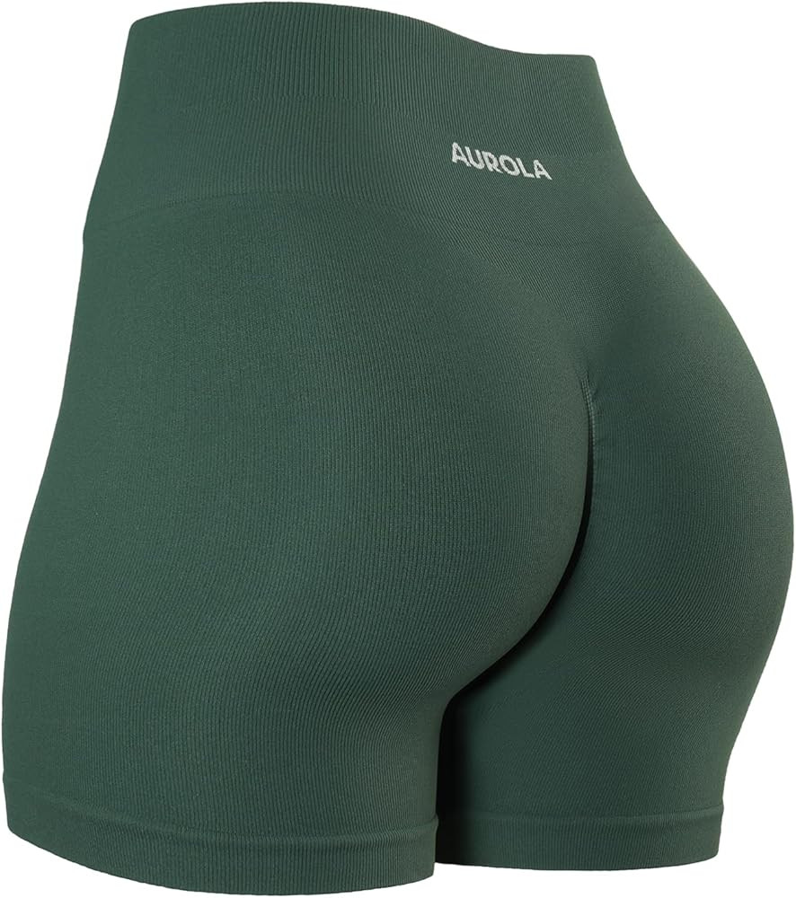 AUROLA Power Workout Shorts for Women Tummy Control Squat Proof Ribbed Thick Seamless Scrunch Act... | Amazon (US)