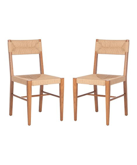 SAFAVIEH Brown Cody Rattan Dining Chair - Set of Two | Best Price and Reviews | Zulily | Zulily