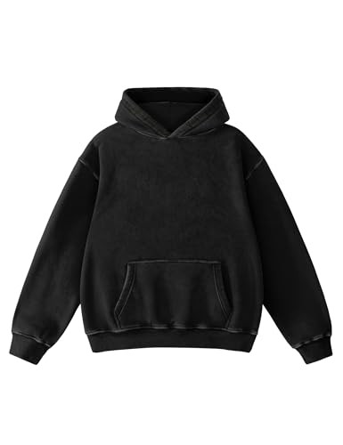 Hatant Mens Hoodies Pullover Oversized Sweatshirt Heavyweight Acid Washed Hoodie Big and Tall for Men Couples Streetwear, Workout, Casual, Black, XL | Amazon (US)