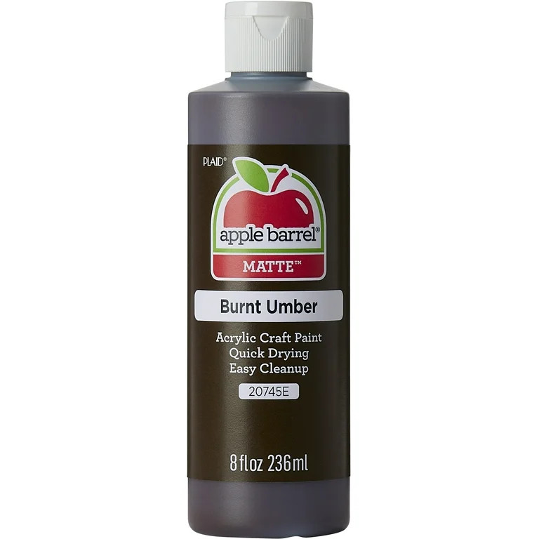 Apple Barrel Acrylic Craft Paint, Matte Finish, Burnt Umber, 8 fl oz | Walmart (US)