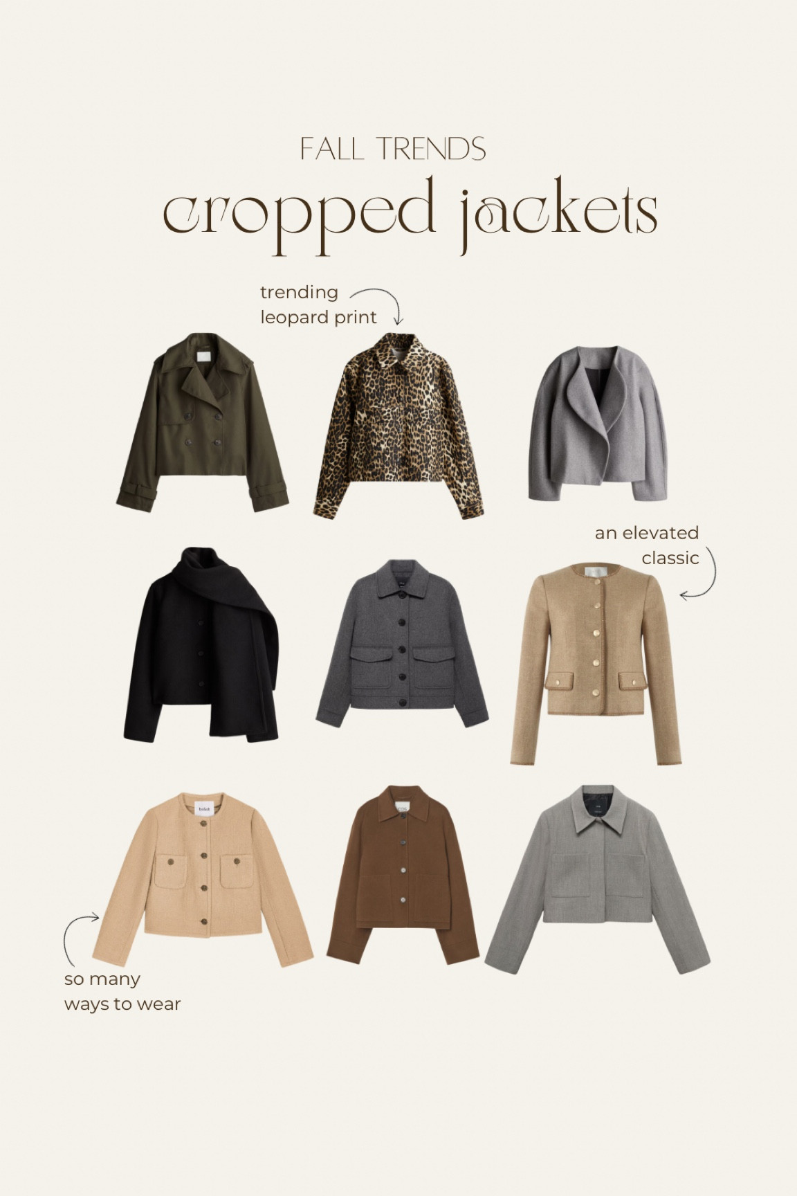 fall trends series: cropped jackets ☁️ 

shop your fave cropped jackets from chic neutrals to leopard print 💫 

cropped jackets | outerwear | fall trends | f/w trends | what to wear | fall style

#LTKWorkwear #LTKSeasonal #LTKStyleTip