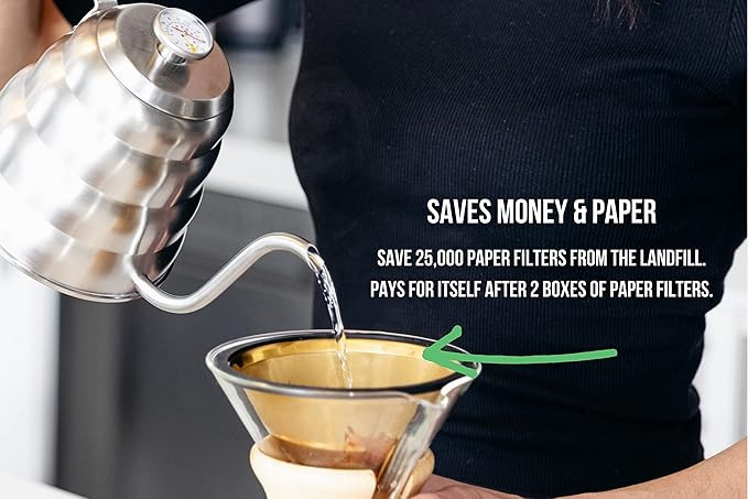 Barista Warrior Compatible with Hario V60 Pour Over Coffee Filters - Reusable Stainless Steel - B... | Amazon (US)