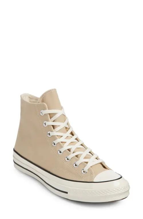 Converse Chuck Taylor® All Star® 70 High Top Sneaker in Oat Milk/Egret/Black at Nordstrom, Size 17 W | Nordstrom