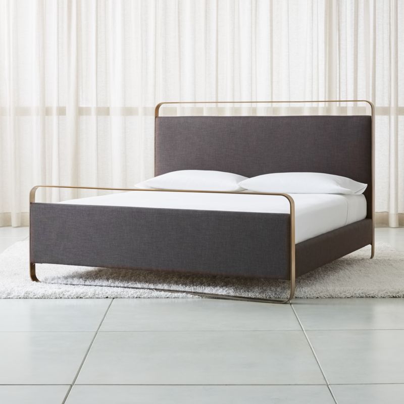 Gwen King Metal and Upholstered Bed + Reviews | Crate and Barrel | Crate & Barrel