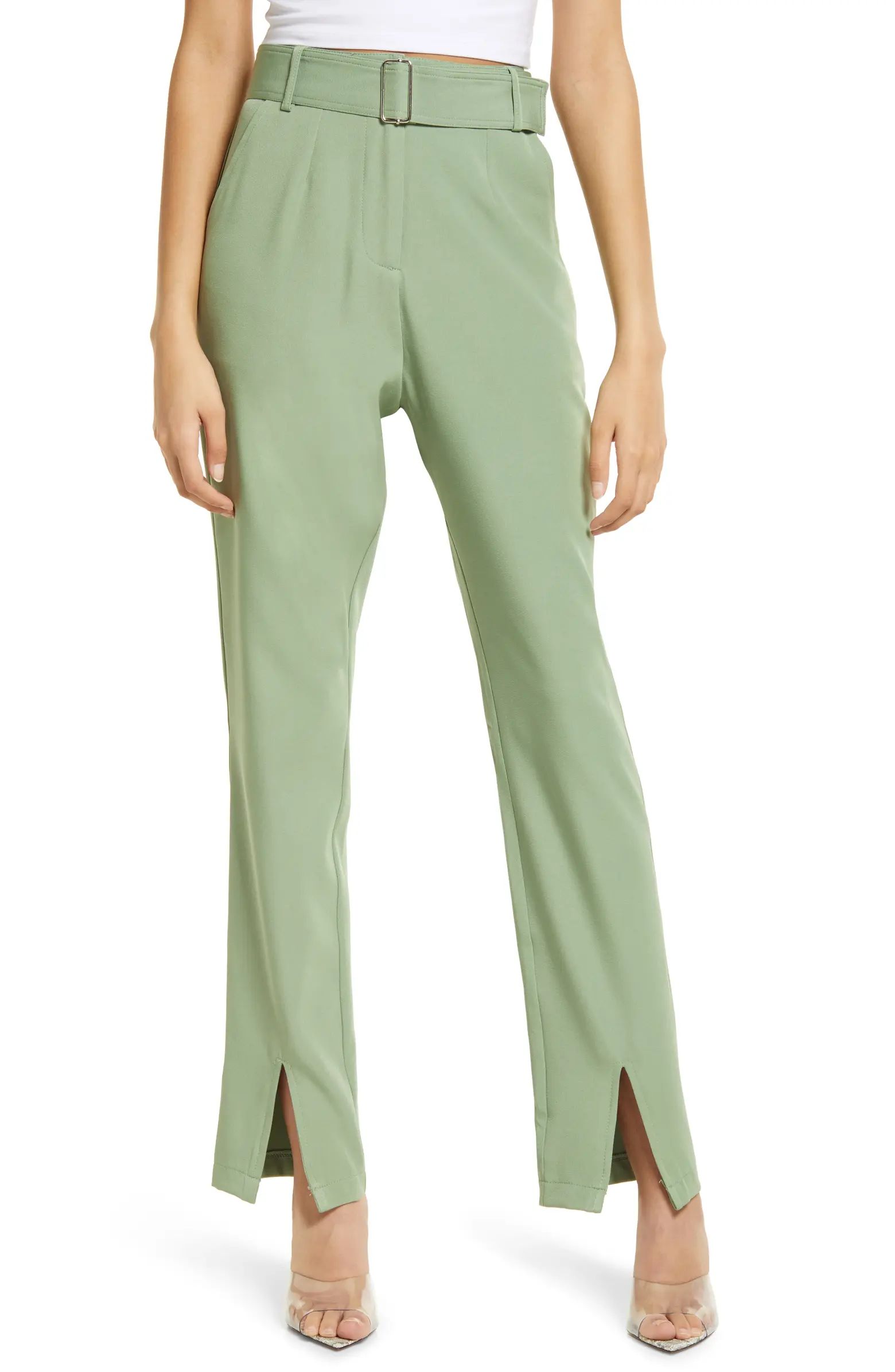 4th & Reckless Roland Split Front High Waist Trousers | Nordstrom | Nordstrom