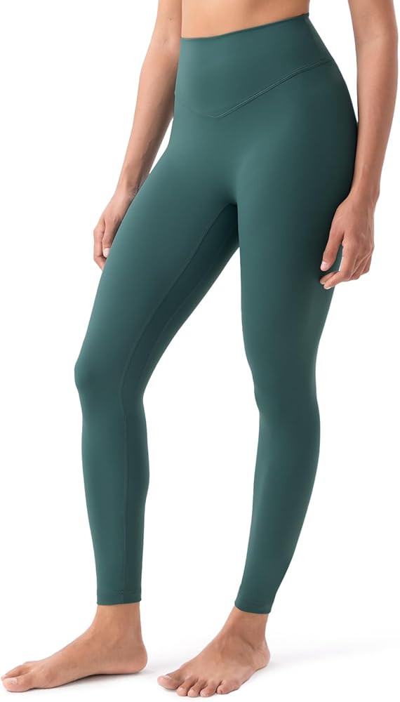 YUNOGA HugMotion Women's No Front Seam Leggings 25" Inseam - High Waisted Tummy Control Seamless ... | Amazon (US)