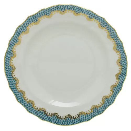 Fish Scale Turquoise Salad Plate 7.5 In D | Gracious Style
