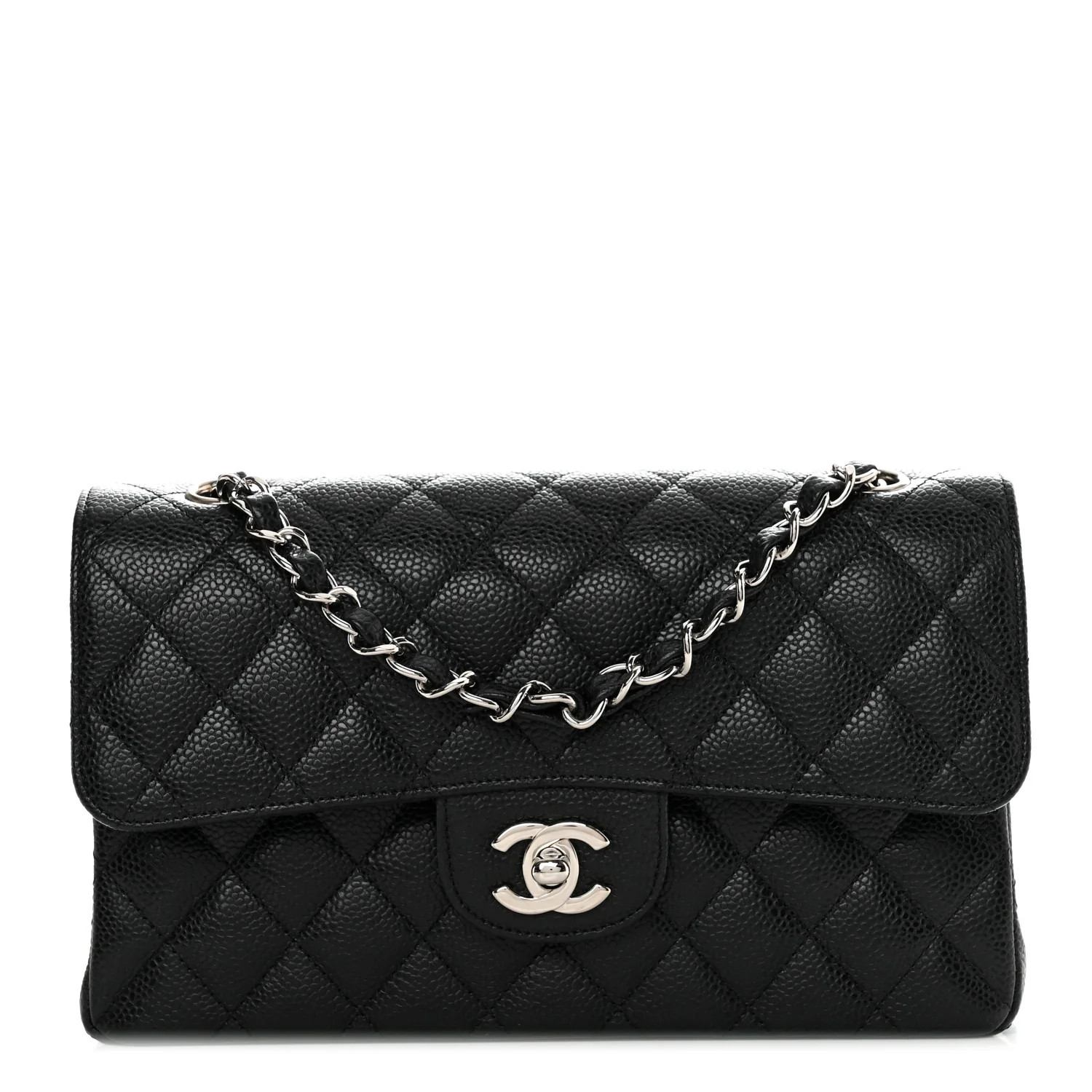 Caviar Quilted Small Double Flap Black | FASHIONPHILE (US)