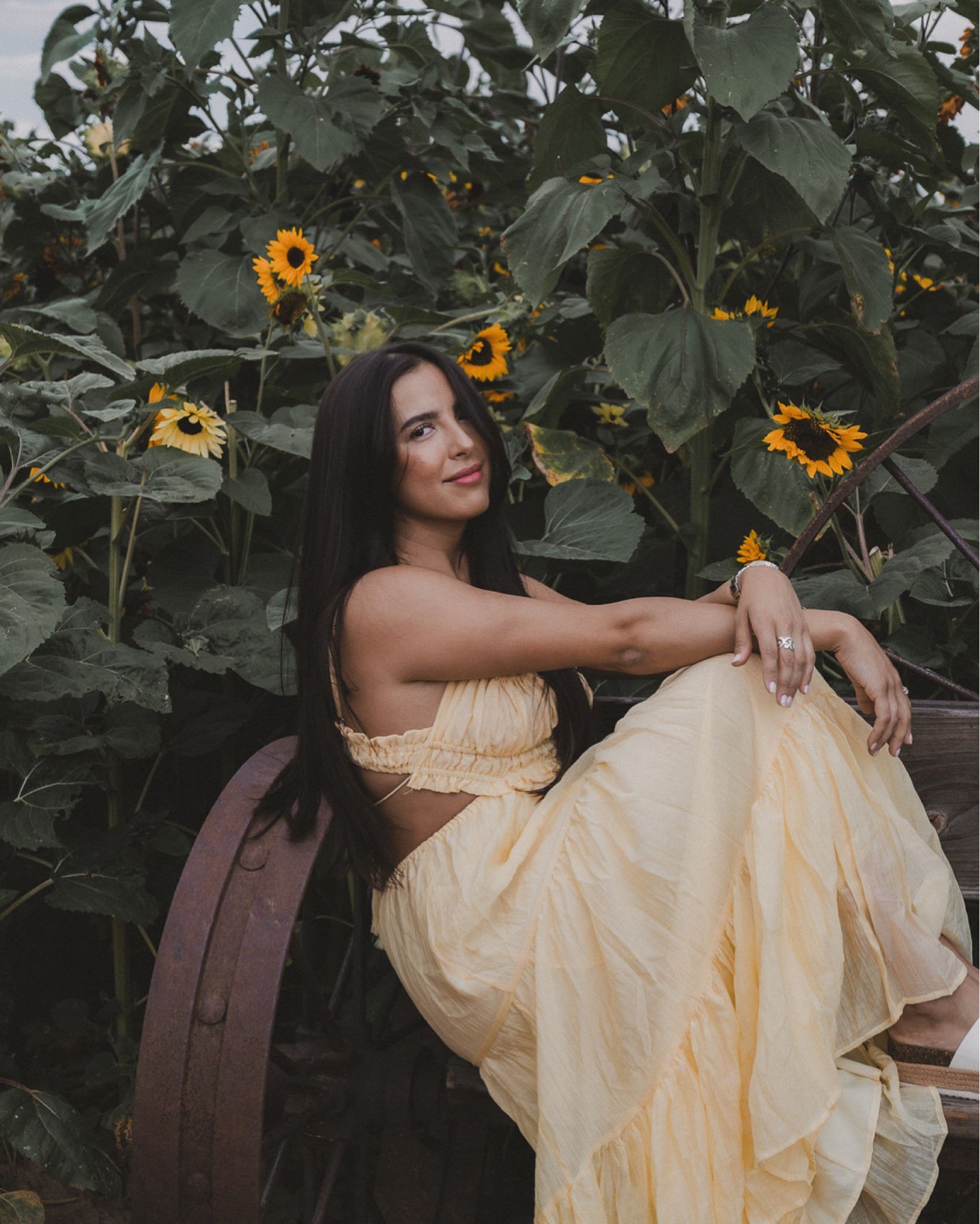 Amazon Yellow Ruffle Maxi Dress