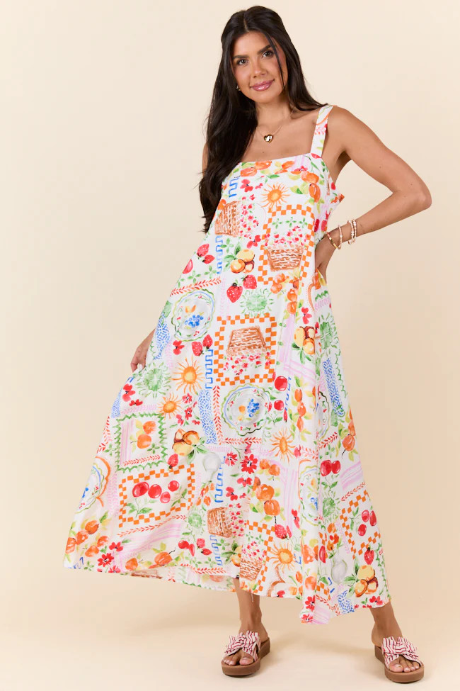 Sunkissed Zest Fruit Print Maxi Dress | Pink Lily