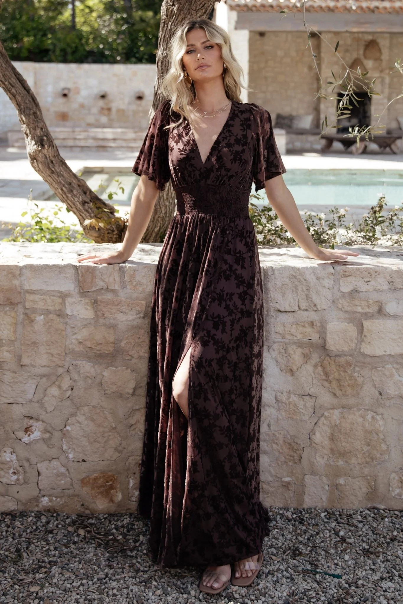 Veronica Velvet Maxi Dress | Espresso | Baltic Born
