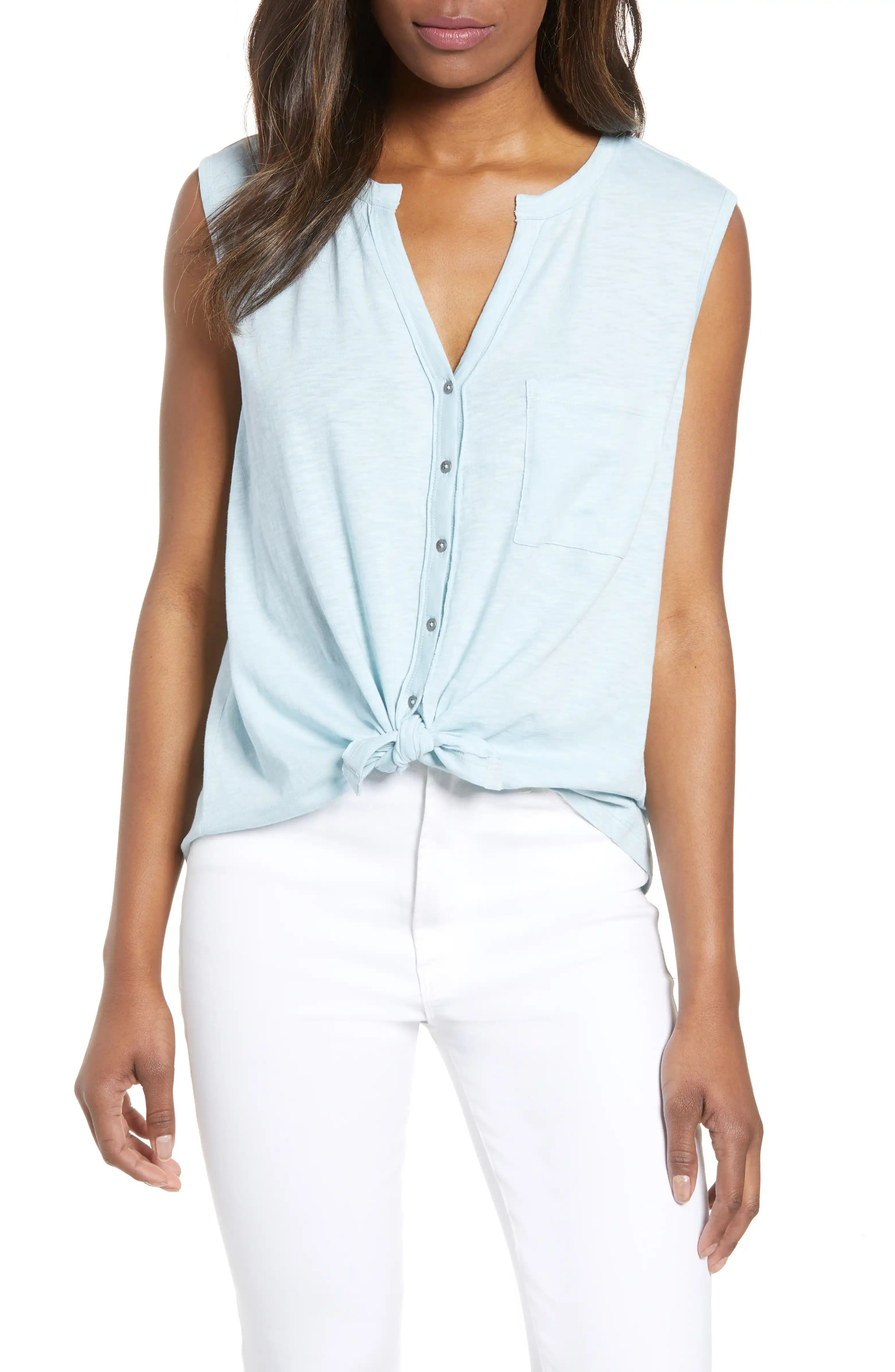 Sleeveless Button TopCASLON® | Nordstrom