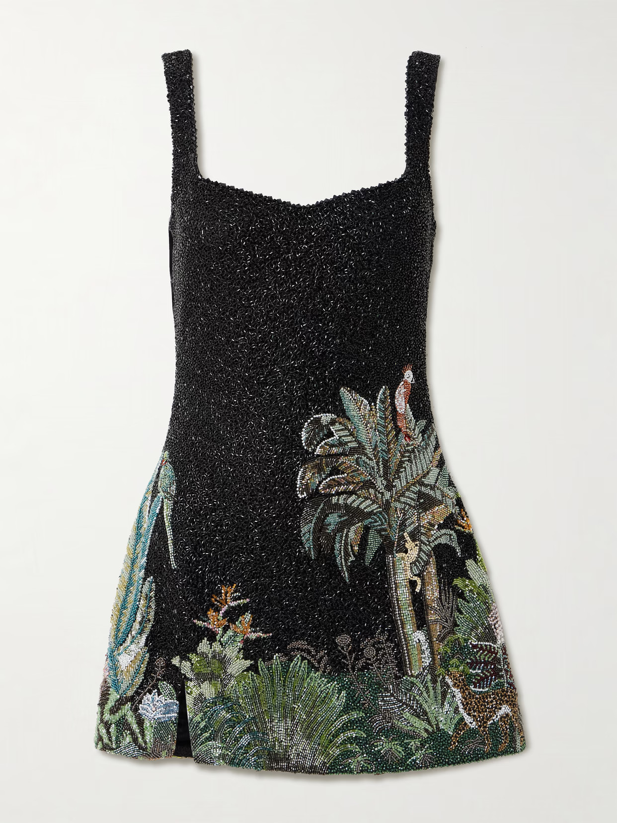 Clio Peppiatt - Rio Crystal-embellished Beaded Tulle Mini Dress - Black | NET-A-PORTER (US)
