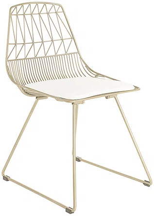 Adore Decor Adore Decor Vivi Boho Modern Eclectic Cafe Wire Metal Chair for Kitchen or Dining Roo... | Wayfair North America