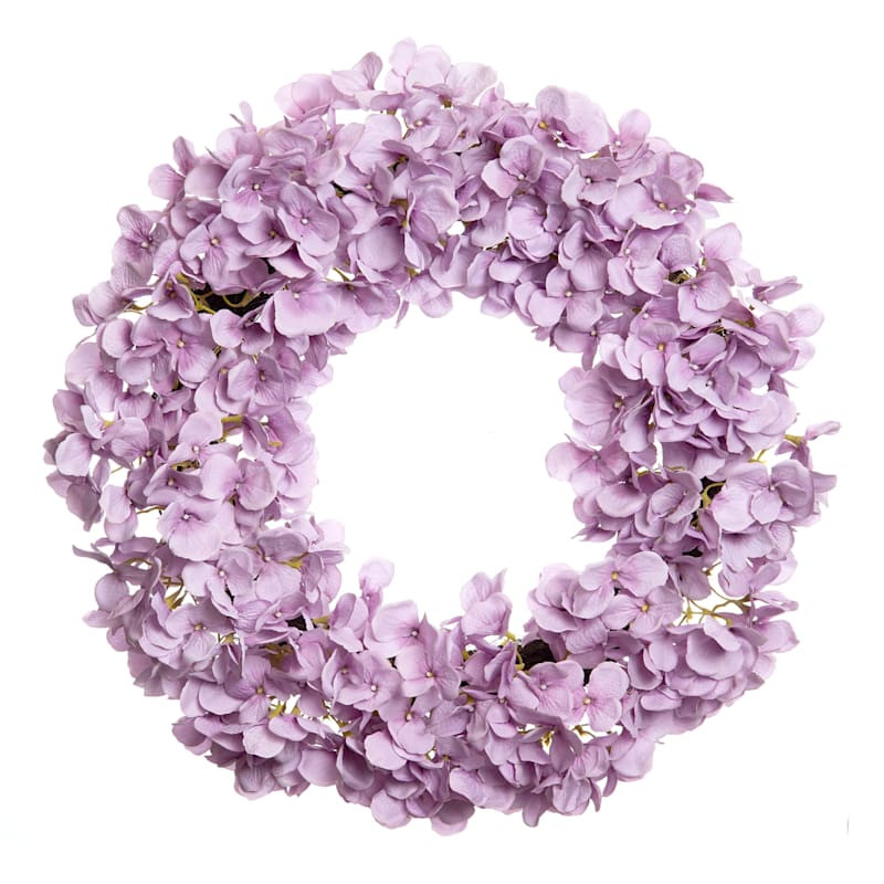 Purple Hydrangea Floral Wreath, 20" | At Home