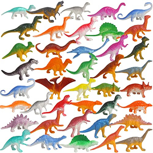 FINGOOO 78 Pieces Mini Dinosaur Figures, Plastic Small Dinosaur Toys for Cupcake Topper Dino Party Favor Supplies Christmas Goodie Bag Stuffers | Amazon (US)