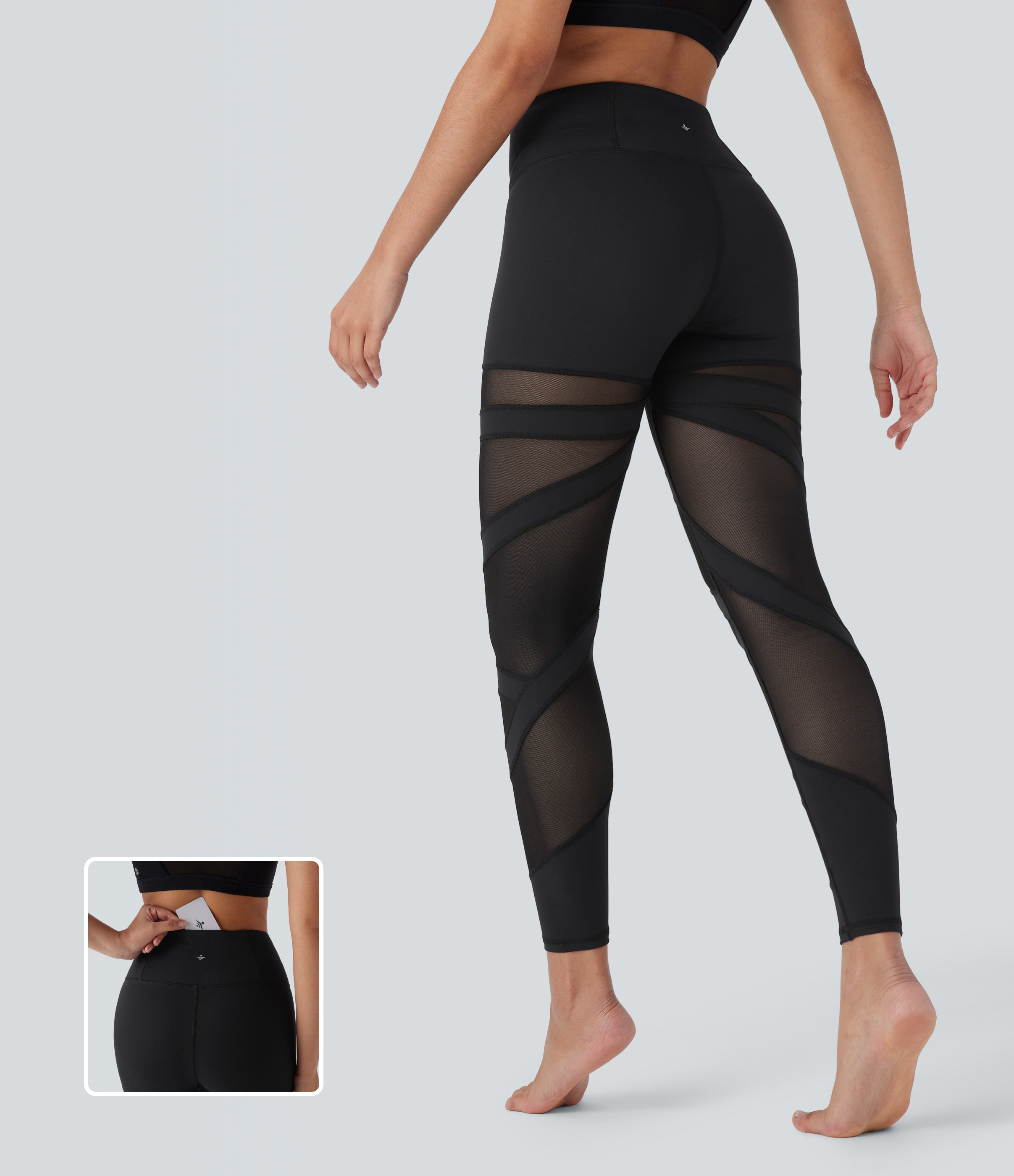 Women’s DayStretch High Waisted Contrast Mesh 7/8 Yoga Leggings with Pocket - Halara | HALARA