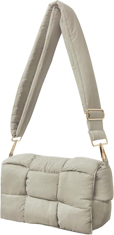 NAARIIAN Puffer shoulder bag Nylon padded woven handbag designer crossbody dupes women down purse | Amazon (US)