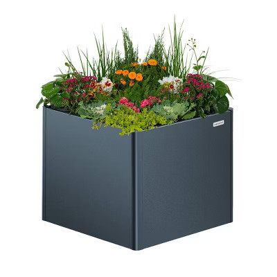 Vego Garden Tall Modern Rectangular Raised Metal Outdoor Planter Box Midnight Blue 42"x42"x32" | Target