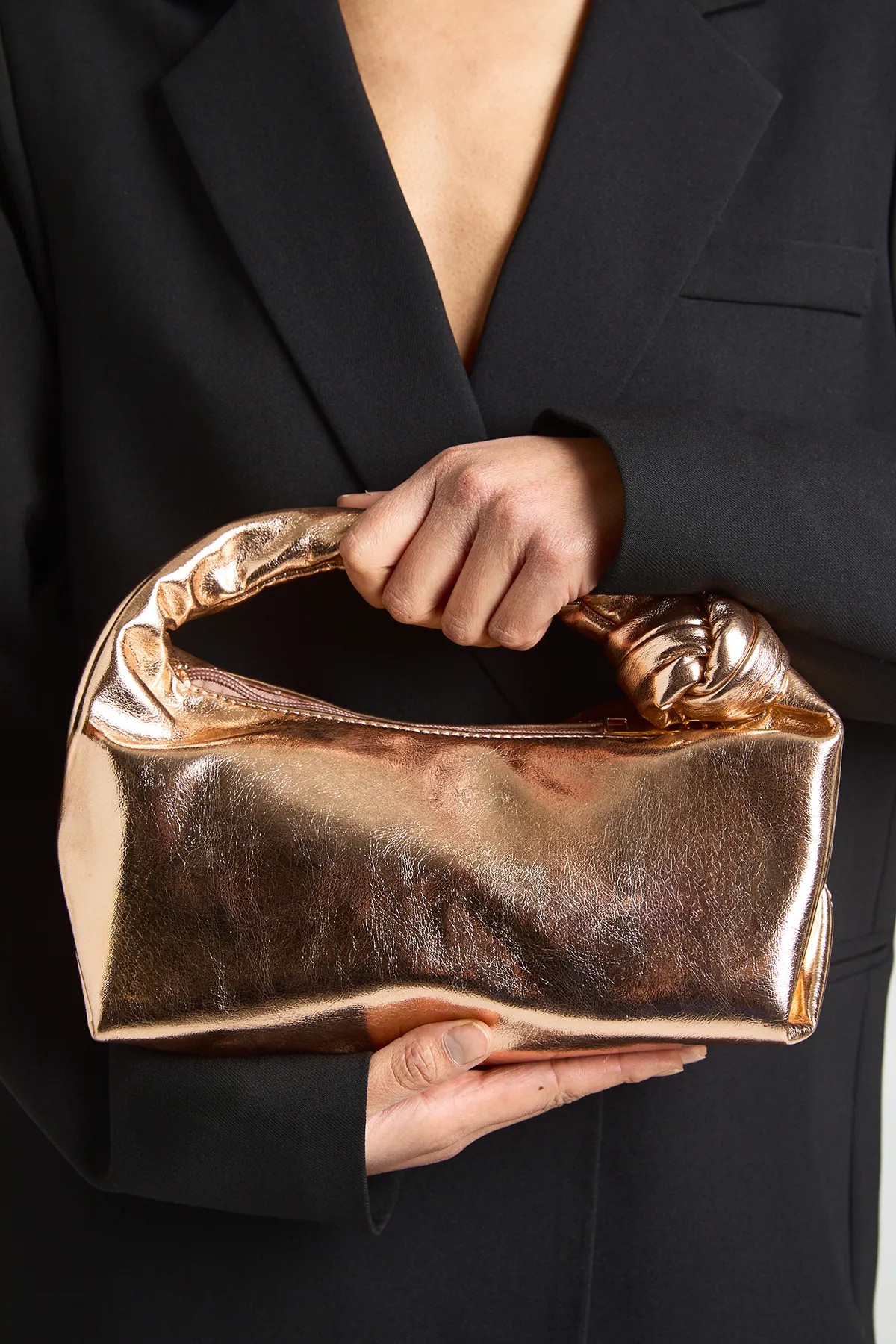 Metallic Knot Handle Grab Bag | boohoo (US & Canada)