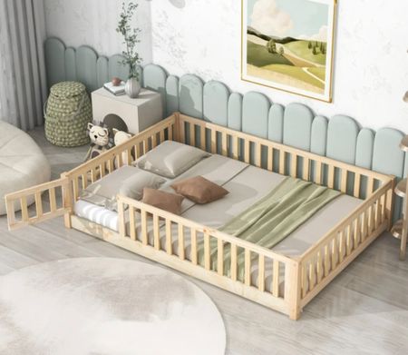 How cute is this little toddler bed? Idk about you, but mine is a climber! I figured something like this COULD keep them in their bed, but also limit injuries since it’s on the floor. 

#LTKhome #LTKkids #LTKfamily