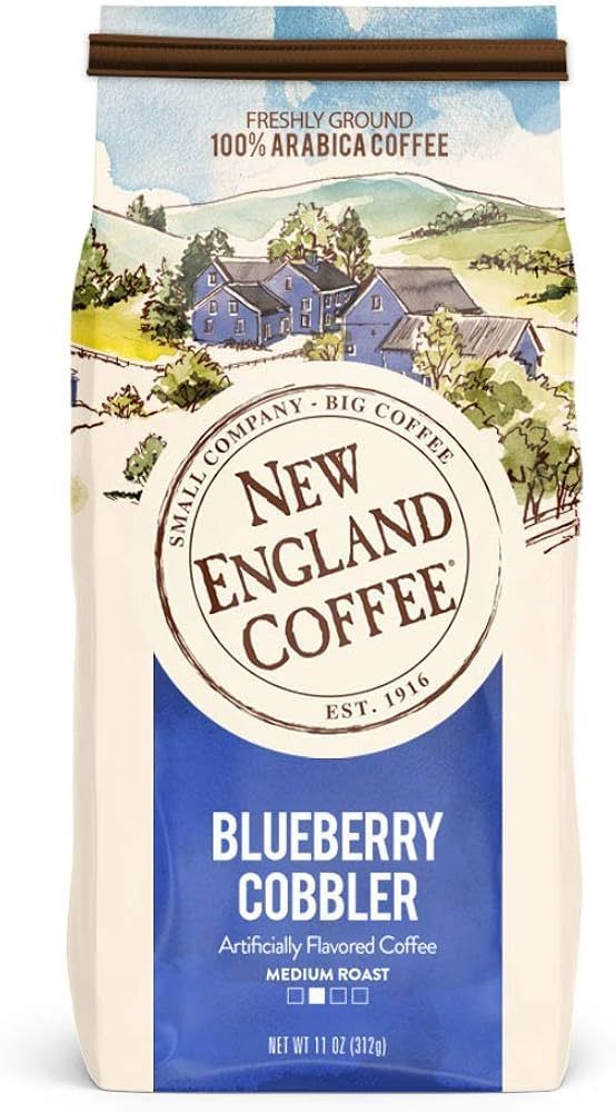 New England Coffee Blueberry Cobbler Medium Roast Ground Coffee 11 oz. Bag | Amazon (US)