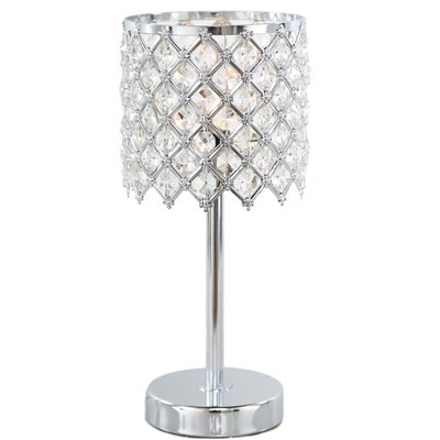 River of Goods Isla 13.25-in Polished Nickle LED Table Lamp with Crystal Shade Lowes.com | Lowe's