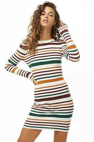Variegated-Stripe Bodycon Dress | Forever 21 (US)